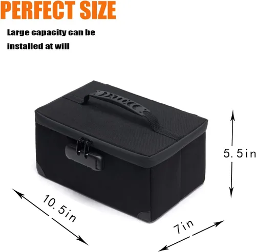 Vista 4 de KaAutoler Bolsa de cosméticos portátil con cerradura, organizador de maquillaje de viaje de gran capacidad, bolsas de maquillaje impermeables