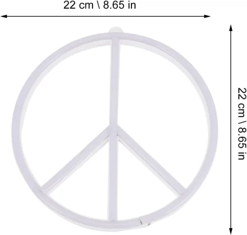 Vista 4 de Uonlytech Letreros de decoración LED señal de paz LED símbolo de paz neón modelado luz luminosa lámpara de pared boda