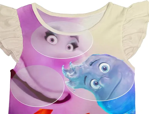 Vista 3 de Akxkpohy Elemental - Vestidos casuales para niñas, dibujos animados, hogar, ropa casual.