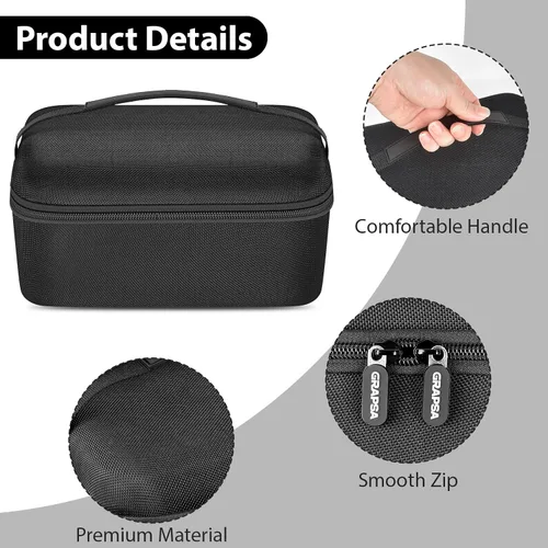 Vista 4 de Funda de proyector mejorada compatible con Magcubic HY300Pro+ / HY300PRO para ENUOSUMA HY300 ULTRA para proyector portátil Alwtniet 4K 1080P, Negro