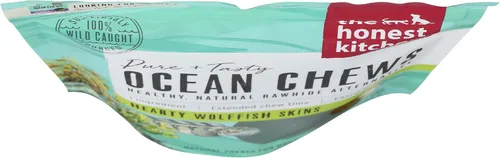 Vista 6 de The Honest Kitchen Golosinas para perros Human Grade Ocean Chews™ Hearty Wolffish Skins, 3.25 oz (Beams™)