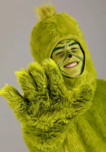 Vista 8 de Disfraz de Dr. Seuss Grinch de cara abierta para adultos