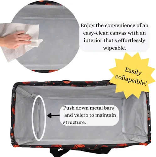 Vista 140 de NGIL Bolsa de comestibles reutilizable extra grande plegable de gran tamaño para comestibles, almacenamiento, picnic, playa, Estampado