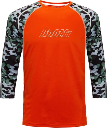 Vista 2 de bpbtti Camiseta de ciclismo de montaña para hombre, manga 34, Downhill MTB, ajuste holgado, camiseta de ciclismo UPF UPF50+, Gris