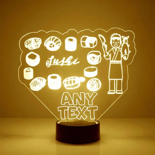 Vista 20 de MMS Food - Lámpara LED de luz nocturna, personalizada con tu nombre o texto, control remoto con 16 colores, 4 modos de luz, lámpara LED de regalo