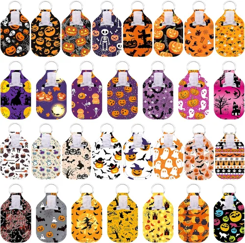 Vista 11 de Duufin Juego de 60 botellas vacías para desinfectante de manos, Colores Variados Including 30 Pcs Vibrant Hand Sanitizer Keychain Holder and 30