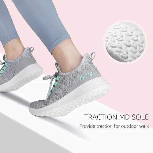 Vista 4 de STQ Tennis Shoes Womens Breathable Walking Running Slip On Sneakers
