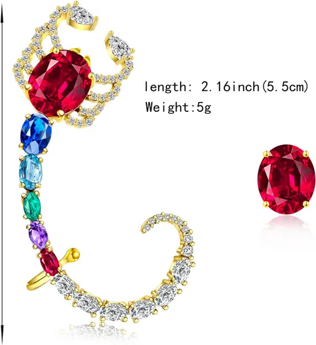 Vista 5 de Metmolley Aretes asimétricos para mujer con diseño de animales de cristal para mujeres y niñas