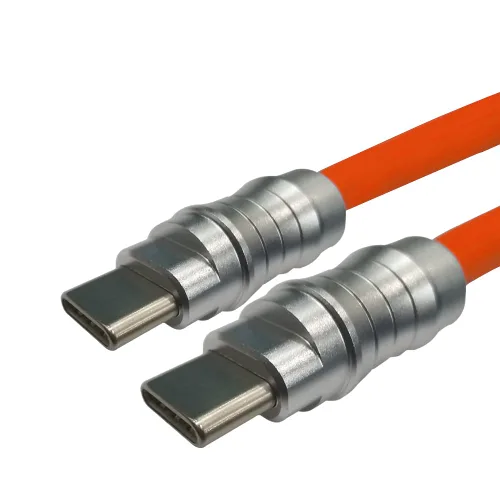 Vista 7 de WLGQ Geek - Cable de carga universal USB C a C de estilo industrial hecho a mano, material de silicona líquida agradable a la piel, cable de carga