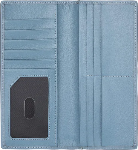 Vista 5 de Lavemi Carteras de cuero ultrafinas con bloqueo RFID para tarjetas de crédito plegables para mujeres