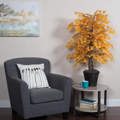 Vista 5 de Vickerman 587492-4' Golden Aspen Bush (TBU2240) Arbustos de oficina en casa Marrón redondo