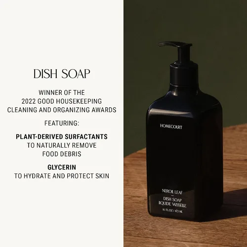 Vista 4 de Homecourt Jabón para Platos, Jabón Líquido para Lavar Platos con Ingredientes Limpios, No Tóxico y Seguro para la Piel, Seguro para Personas
