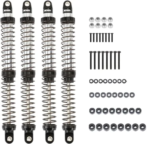 Vista 9 de RCAWD 7075 Amortiguadores de 80mm Universales para 1/10 RC Crawler, Mejoras para SCX10 I II III Pro 90046 AXI231017 TRX4 TRX6 Redcat D90 MST RC Negro