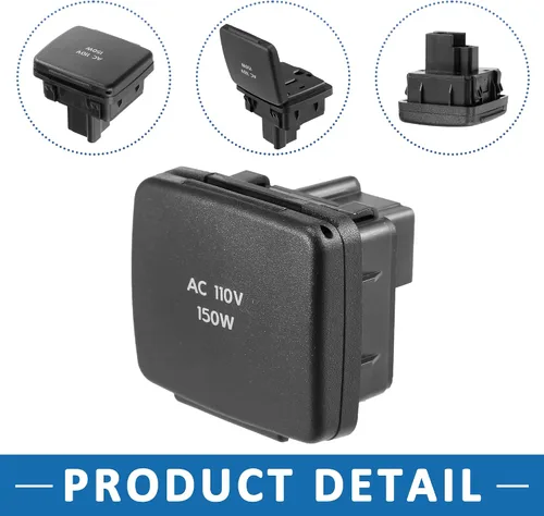 Vista 4 de Consola central Toma de corriente trasera Enchufe 110V 150W BC3Z-19N236-A Toma de corriente eléctrica para Ford F-350 Super Duty 2011-2015