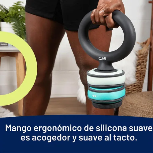 Vista 5 de Cubii Juego de pesas rusas ajustables para construir – incluye dos anillos suaves intercambiables extraíbles Cubii