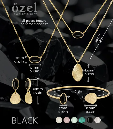 Vista 54 de OZEL - Pulseras para mujer, chapados en oro real de 18 quilates, pulseras de oro de cristal colorido para regalos