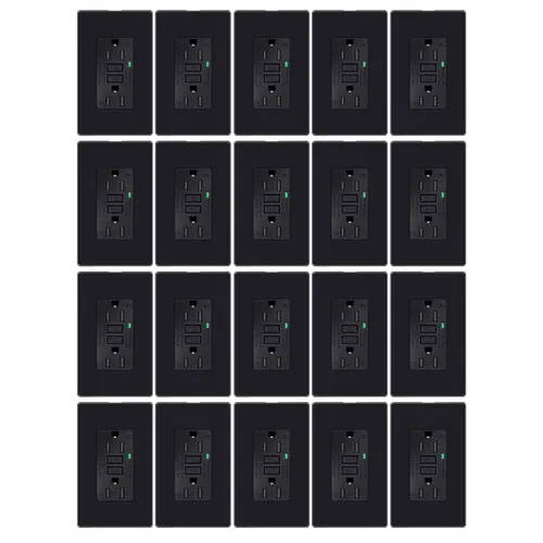 Vista 75 de Greencycle Toma GFCI de 15 amperios con puertos USB C y USB A, 1 unidad de toma eléctrica GFCI de prueba automática con USB, con indicador LED