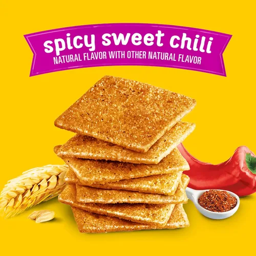 Vista 4 de Wheat Thins Snacks picantes de chile dulce, galletas de trigo integral, galletas de aperitivos, 8.5 onzas