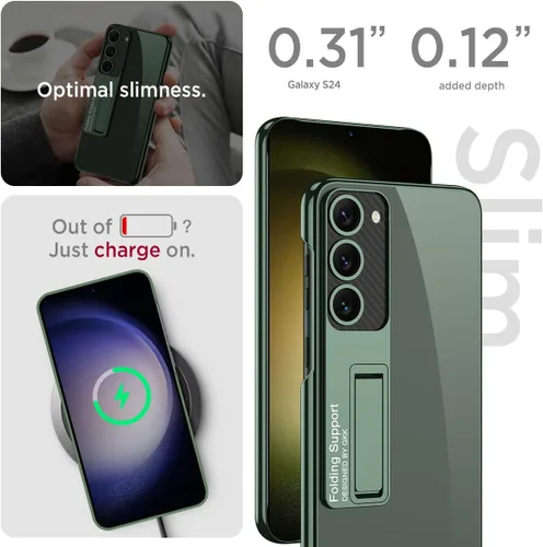 Vista 6 de Miimall Funda delgada para S24, protector completo de cámara elevado, policarbonato duro, anti-amarillo, delgada, antiarañazos, a prueba de golpes