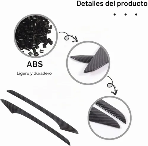 Vista 5 de 2 piezas de tira decorativa interior para puerta delantera para Honda Pilot 2016 2017 2018 2019 2020 2021 2022, protector de pegatina para panel