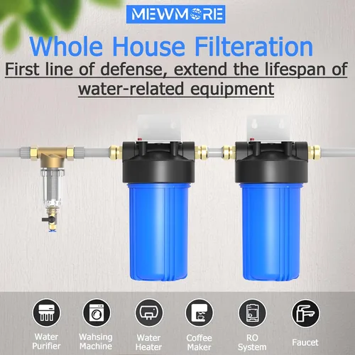 Vista 6 de WHC40 Filtro de sedimentos, filtro de agua reutilizable de centrifugado de sedimentos de 40 y 100 y 200 micras, filtro de agua para toda la casa