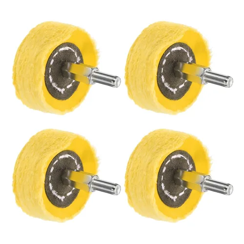 Vista 11 de uxcell Rueda de almohadilla de pulido de 1 pulgada de algodón con mango de 1/8 pulgadas para colector de aluminio, acero inoxidable, cromo blanco