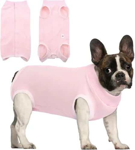 Vista 29 de SAWMONG Traje de recuperación para perros, hembras y machos, transpirable, traje corporal para perro después de una cirugía, esterilización Avión