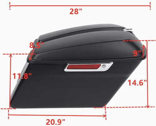 Vista 2 de Piezas de motocicleta ABS Duro Alforjas se adapta a Harley Davidson Touring 2014 y posteriores, negro mate
