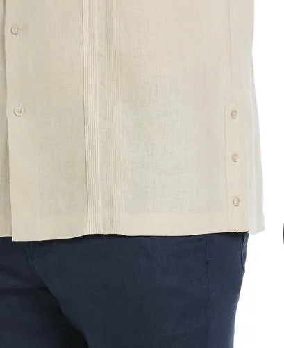 Vista 3 de Cubavera Camisa Guayabera de lino de manga larga para hombre