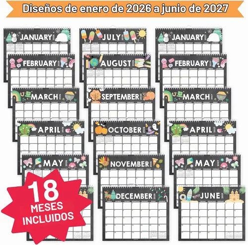 Vista 4 de 2026 Calendar Wall - 2026 Wall Calendar Large for School, Home & Office