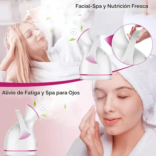 Vista 7 de Amconsure Vaporizador facial – vaporizador facial nano iónico, vaporizador de niebla cálida para sauna en el hogar, spa, humidificador para vapor