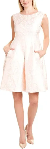 Vista 4 de Anne Klein Vestido de encaje y llamarada jacquard para mujer