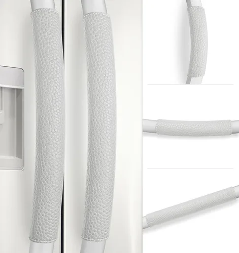 Vista 7 de Fundas para manija de puerta de refrigerador, 5 PCS, fundas ajustables para manijas de electrodomésticos, mantén tu cocina limpia, protector