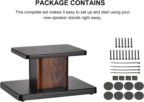 Vista 7 de MECCANIXITY Soportes de madera para altavoces, paquete de 2 soportes universales de 5.9 pulgadas (5.9 in) para altavoces ahuecados, audio, escucha
