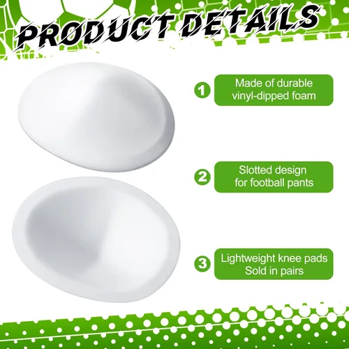 Vista 3 de Meooeck 4 pares de rodilleras de baja altura con inserciones blancas ligeras para jóvenes, hombres, mujeres, niños, adultos, fútbol, baloncesto