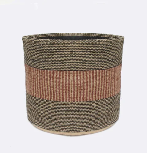 Vista 7 de Cesta de Maceta de Yute Resistente, Cesta Tejida Moderna, Maceta para Flores, Maceteros de Interior para Suelo, Cesta Organizadora de Almacenamiento