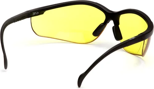 Vista 2 de Pyramex Venture II Bifocal Readers Safety Glasses Protective Eyewear, 2.5 Diopters, Amber Lente lector ámbar 1.5 dioptrías/marco negro