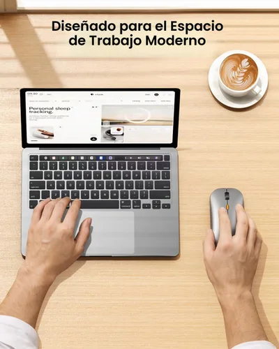 Vista 8 de ProtoArc Ratón inalámbrico Bluetooth, EM18 portátil para portátil/PC/MacBook/iPad, clics silenciosos, Bluetooth multidispositivo y conexión de 2.4