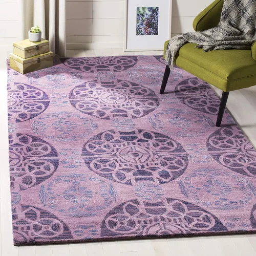 Vista 22 de SAFAVIEH Wyndham Collection - Alfombra decorativa de 2 x 3 pies, beige y azul, hecha a mano, lana moderna, ideal para zonas de alto tráfico