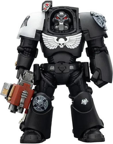 Vista 14 de JOYTOY Warhammer 40,000 1/18 Figura de acción Salamanders Terminator 1 con espada de poder y bolter de tormenta, modelo de colección de regalos
