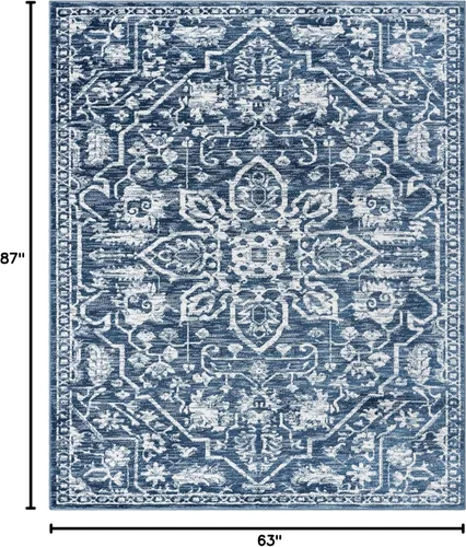 Vista 79 de Well Woven - Alfombra tejida estilo vintage con diseño de medallón, 68 x 120 cm