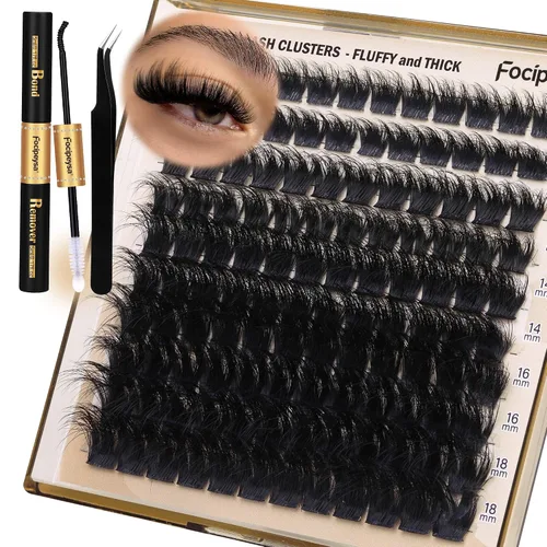 Vista 19 de Racimos de Pestañas de Volumen Completo DIY Extensión de Pestañas 10-18MIX Racimos de Pestañas Curvadas en D 200D Pestañas Individuales Onduladas