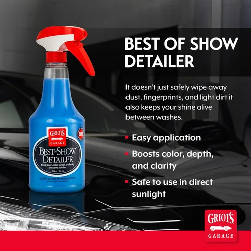 Vista 2 de Griot's Garage Best of Show Detailer para detallado de automóviles, elimina el polvo, las huellas dactilares y la suciedad ligera, mejora el brillo