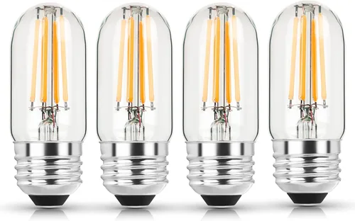 Vista 10 de Bombilla LED E26 de 3.2 pulgadas, 2200K blanco ámbar, equivalente a 60 vatios, CA 120V 600LM, bombillas Edison regulables, bombillas de luz