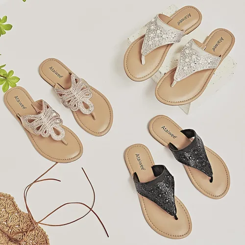 Vista 7 de Ataiwee - Sandalias de verano para mujer, sin cordones, estilo casual, veganas, con tiras
