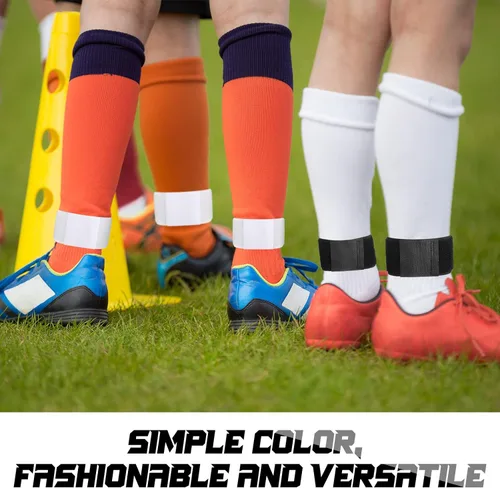 Vista 5 de Liliful Espinilleras antideslizantes para fútbol, 12 unidades, para calzar, calcetines de fútbol, correas fijas para deportes, patadas, correr