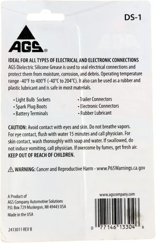 Vista 2 de AGS Company Automotive Solutions - Grasa de silicona dieléctrica, 1.25 oz, sella y protege las conexiones eléctricas, segura en caucho y plástico