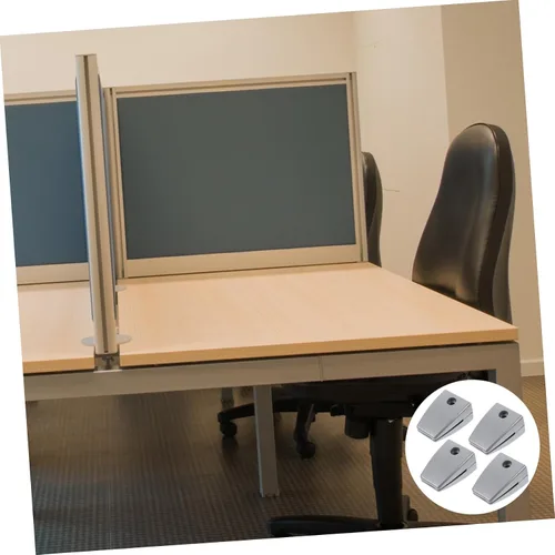 Vista 4 de STOBOK Soportes de clip de abrazadera de divisor de escritorio, paquete de 4 accesorios de partición de aleación de aluminio