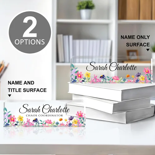 Vista 3 de Placa de nombre de oficina personalizada para escritorio, placa de nombre, regalos personalizados para compañeros de trabajo, jefe, profesor
