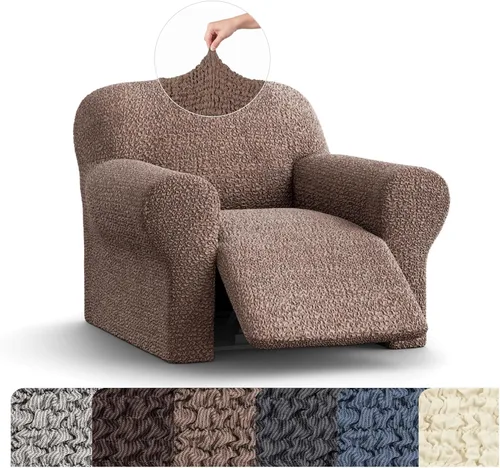 Vista 21 de PAULATO BY GA.I.CO. Mille Righe Collection funda para sofá reclinable, funda de tela de poliéster suave, 1 pieza, elástica, ajustable, protección